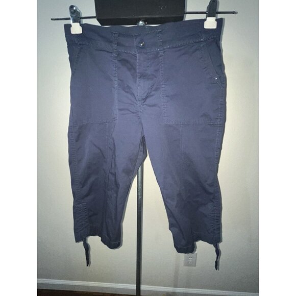 Lee Relaxed Fit Capri Pants Women 10 Medium 30x14 Stretch Pockets - Picture 1 of 10